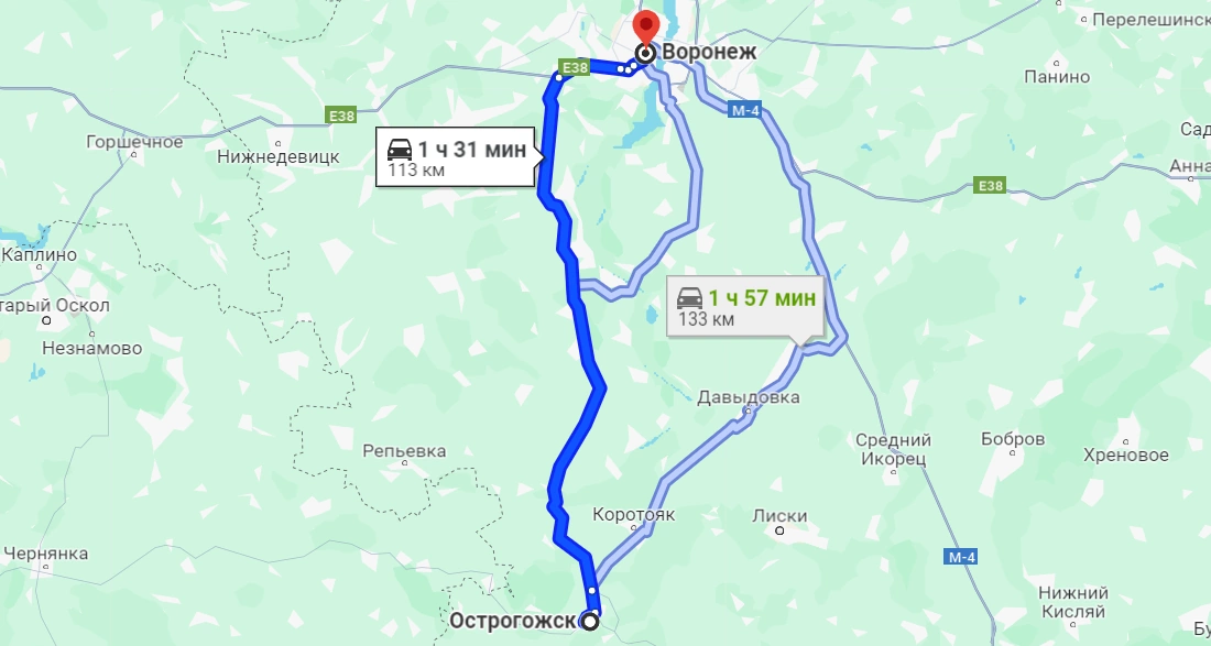 Острогожск — Воронеж