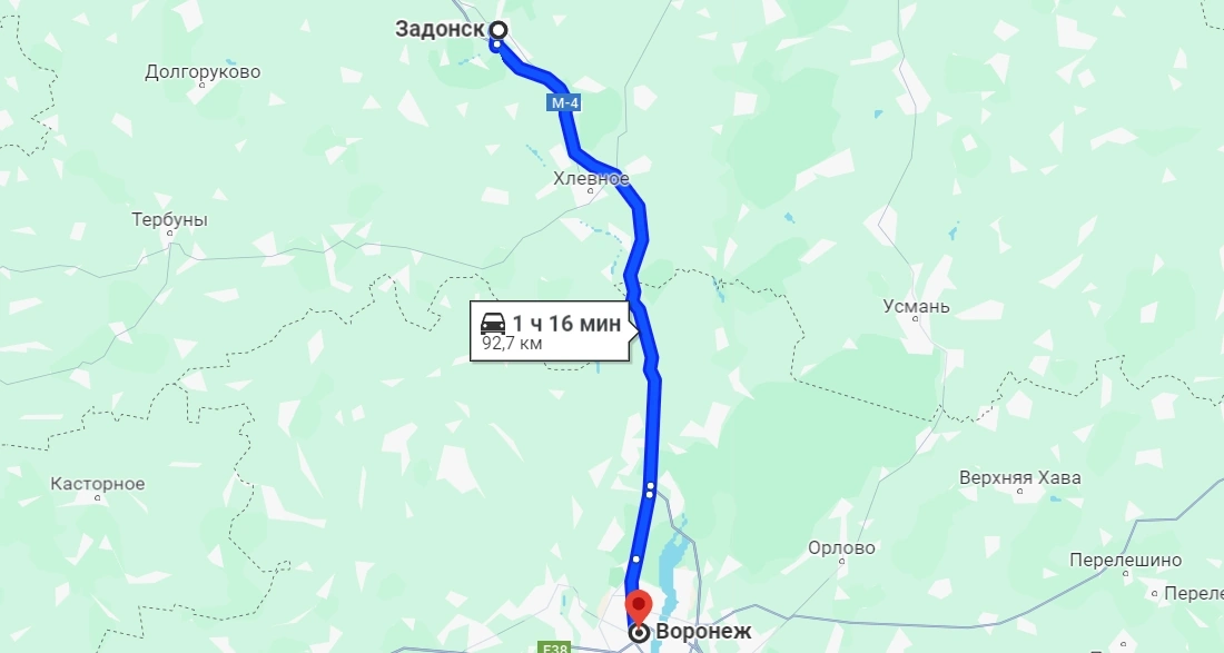 Задонск — Воронеж